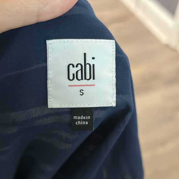 Cabi Blue and White Striped Spaghetti Strap Dress With Bow and Pockets Size S - Picture 8 of 11